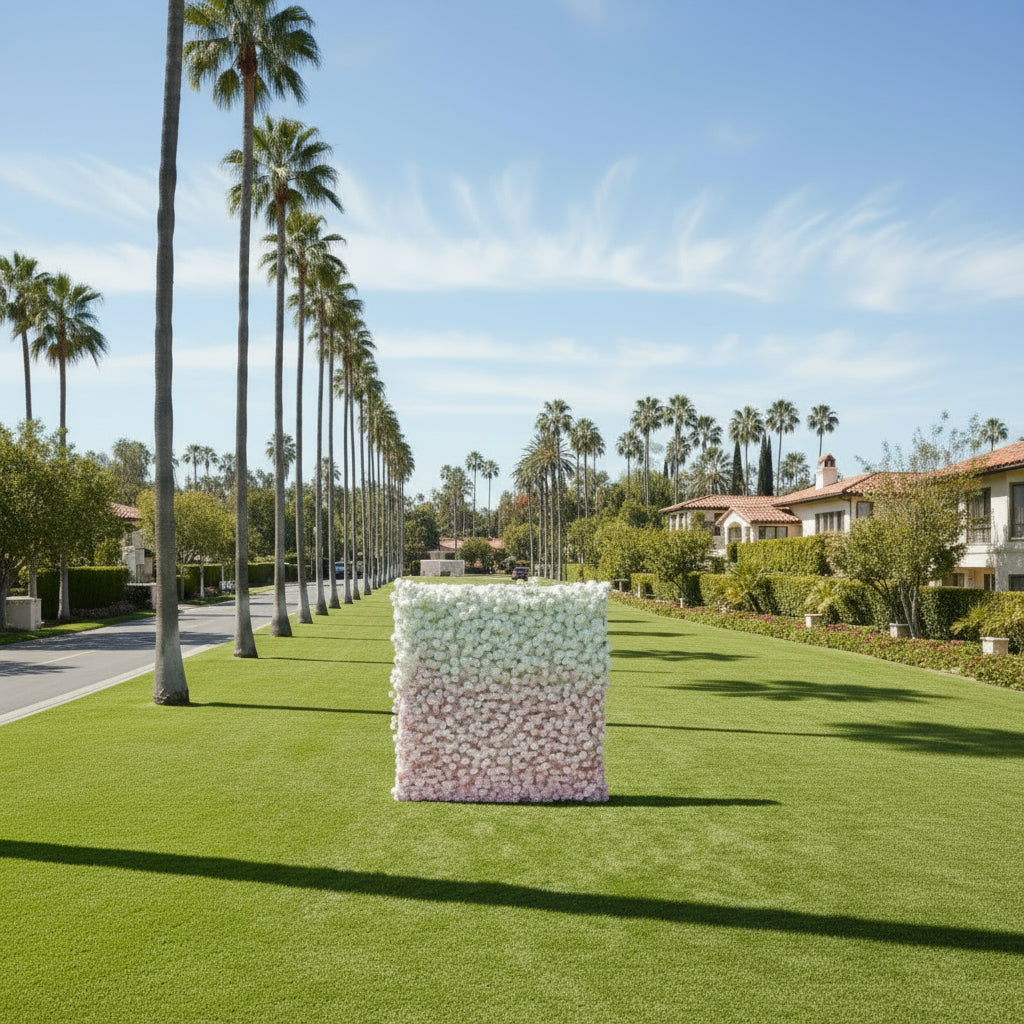 Pink and Ivory Ombre Premium Flower Wall - 224