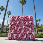 Dripping White, Hot Pink & Purple Premium Flower Wall - 141