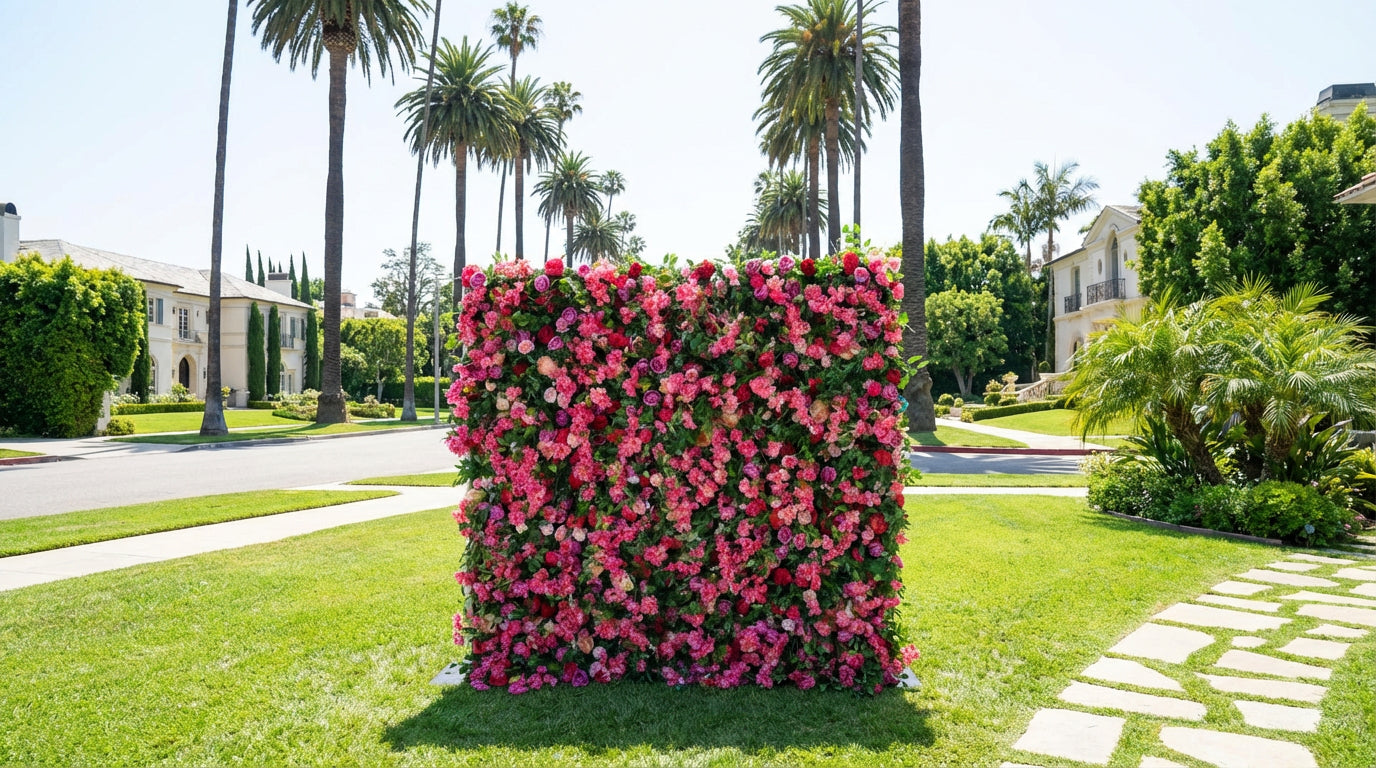 Pink & Greenery Flurry Premium Flower Wall - 116