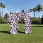 Purple & White Wild Rose Premium Floral Square Arch - 5005