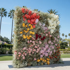 Babys Breath White, Orange, Yellow and Pink Premium Flower Wall - 011