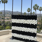 Black and White Stripe Wild Rose Premium Flower Wall - 215