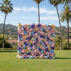 Blue, Purple, Pink and Yellow Premium Flower Wall - 245