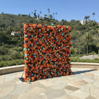 Blue, Orange and Yellow Wild Rose Premium Flower Wall - 014