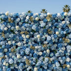 Sea of Blue & Cream Premium Flower Wall Backdrop - 269
