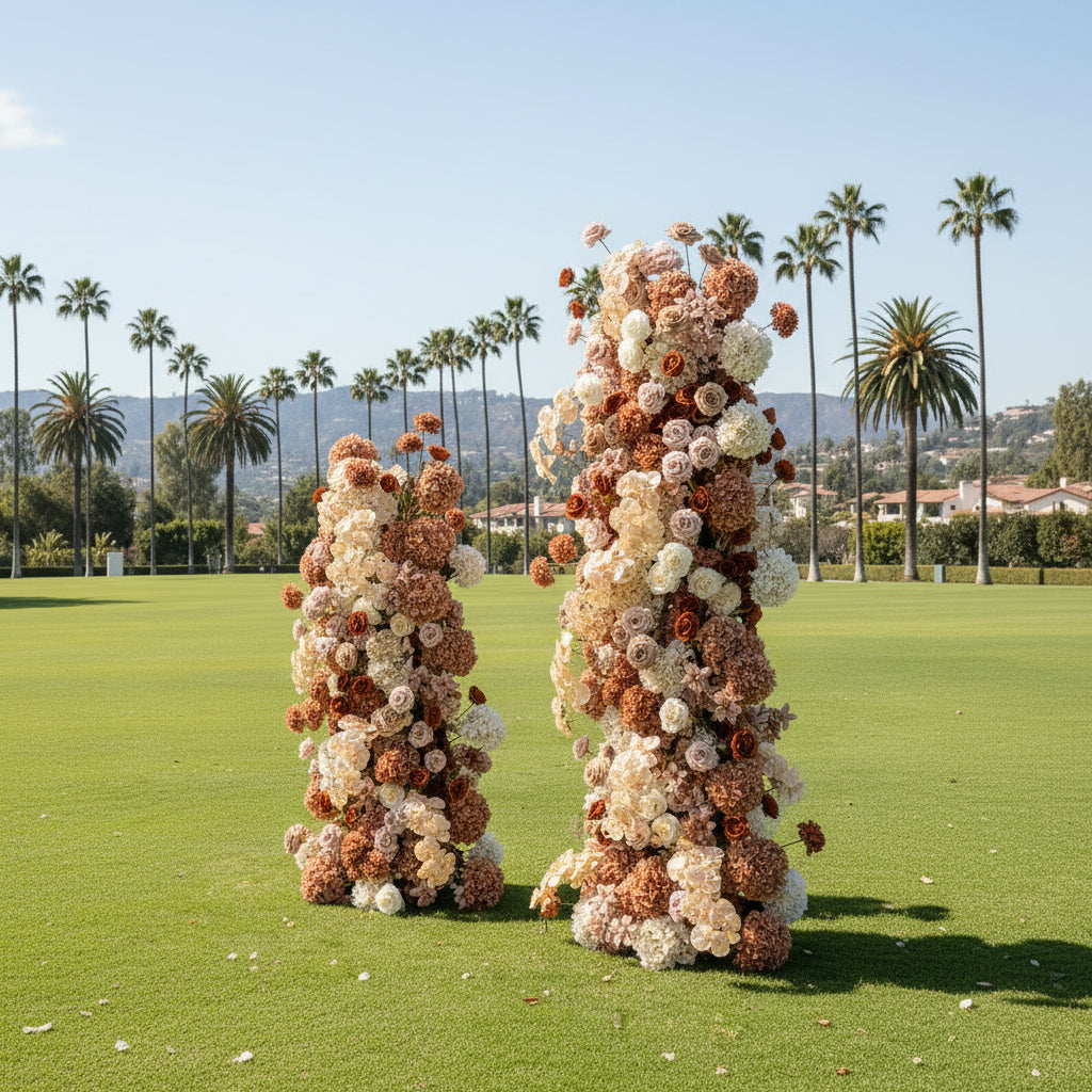 Cream, Brown and Tan Premium Flower Arch Set - 4590