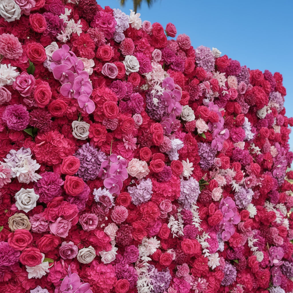 Dripping Bright Pink and Light Pink Premium Flower Wall - 209