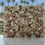 Pink Blush and White Ivory Deluxe Premium Flower Wall Backdrop - 281