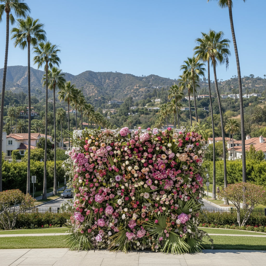 Pink Dubai Greenery Premium Flower Wall - 190