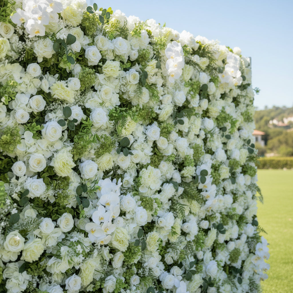White Ivory Greenery Premium Flower Wall - 272