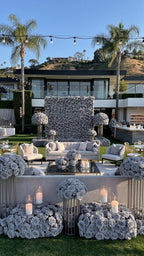 Dark Grey Wild Rose Flower Wall Backdrop - 243