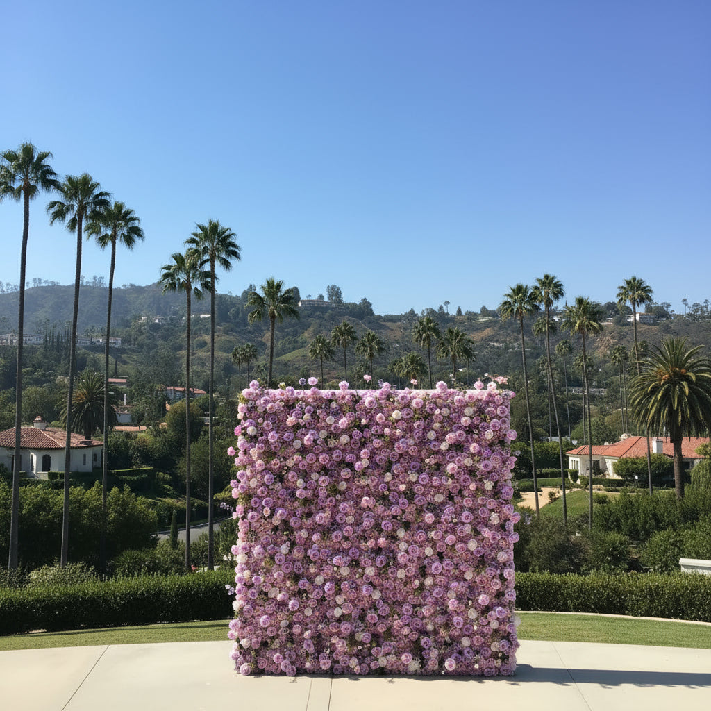 Light Purple Wild Rose Premium Flower Wall - 133