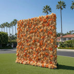 Orange and Tan Wild Rose Premium Flower Wall - 381