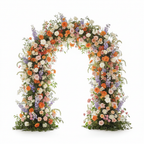 Purple, Orange and White Greenery Premium Flower Wall & Backdrops  - 4569