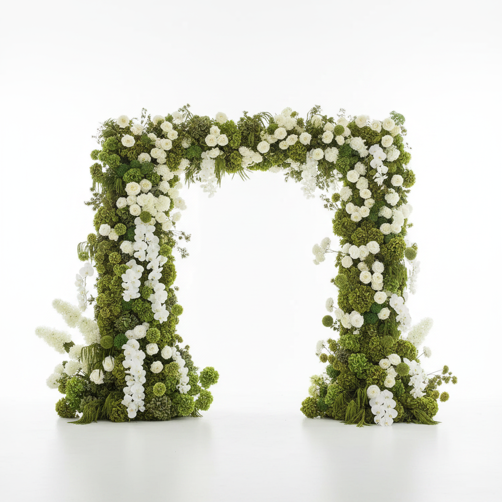 Greenery & White Deluxe 2 Piece Arch Set - 4587