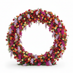 Dripping Florals Purple & Orange Premium Flower Wall - 119
